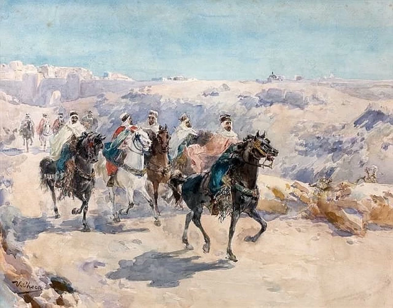 Ulpiano Checa - 103, Cavalieri che lasciano le mura di Fez